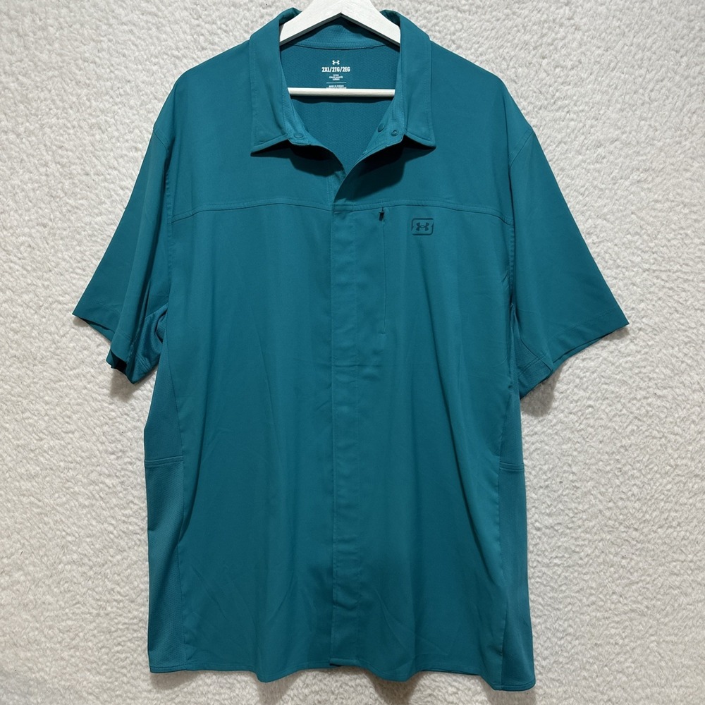 Under Armour Men's 2XL Shorebreak Hybrid Woven Short-Sleeve Button-Down Shirt